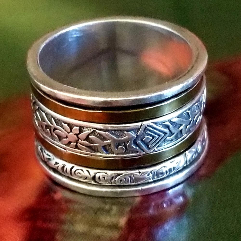 Silpada Sterling Silver & Brass Spinner Ring